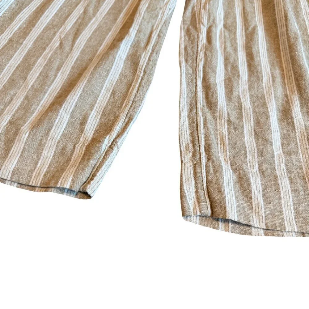 Banana Republic Wide Leg Crop Lien Blend Flowy Beach Vacation Size Small Women's